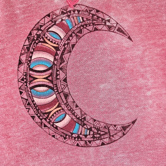 Billabong Crescent Moon Graphic Hoodie in Distressed Pink Size Small - Picture 3 of 12